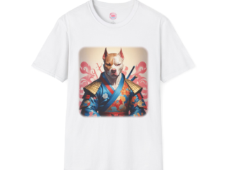 Samurai Dog Unisex Softstyle T-Shirt | Unique Graphic Tee | Gift for Animal Lovers
