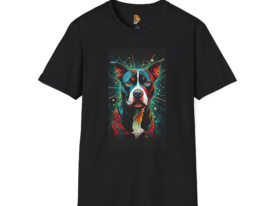 Vibrant Dog Art – Black Graphic Tee