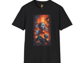 Fiery Spirit Bold Art Design for Empowerment and Expression – Black Graphic Tee