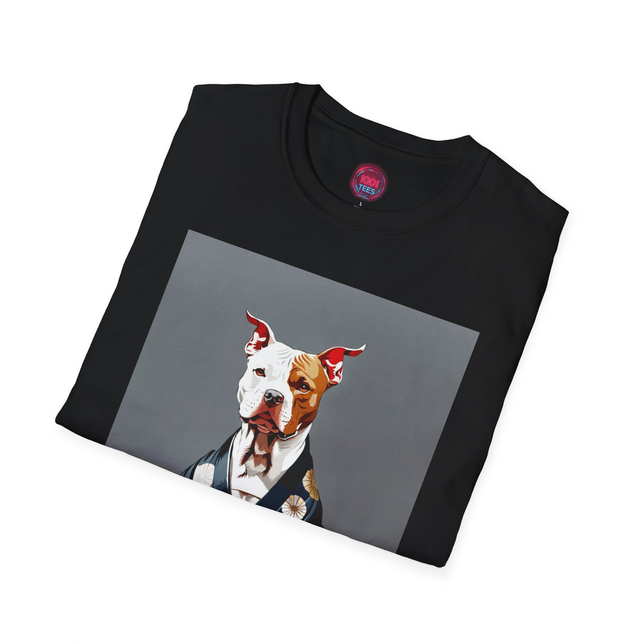 Japanese-Inspired Dog Art Unisex Softstyle T-Shirt - Image 4