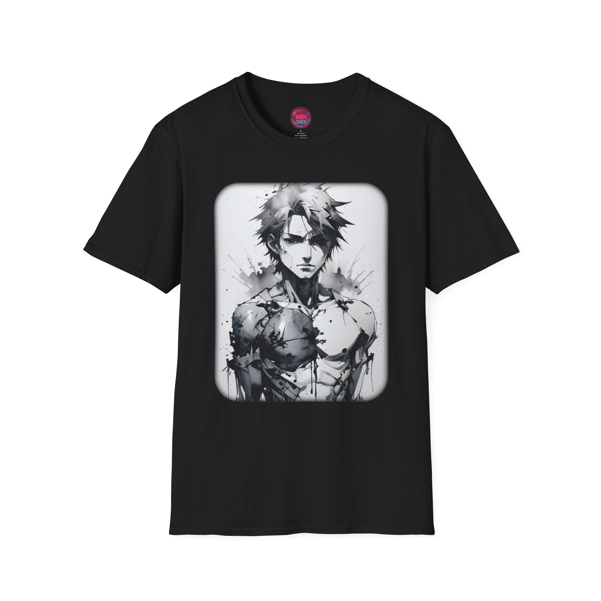 Artistic Unisex Softstyle T-Shirt - Anime Character Design