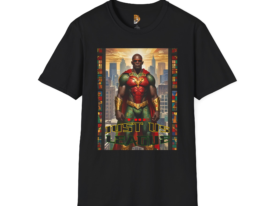 Just Us League – Retro Heroes – Black Graphic Tee