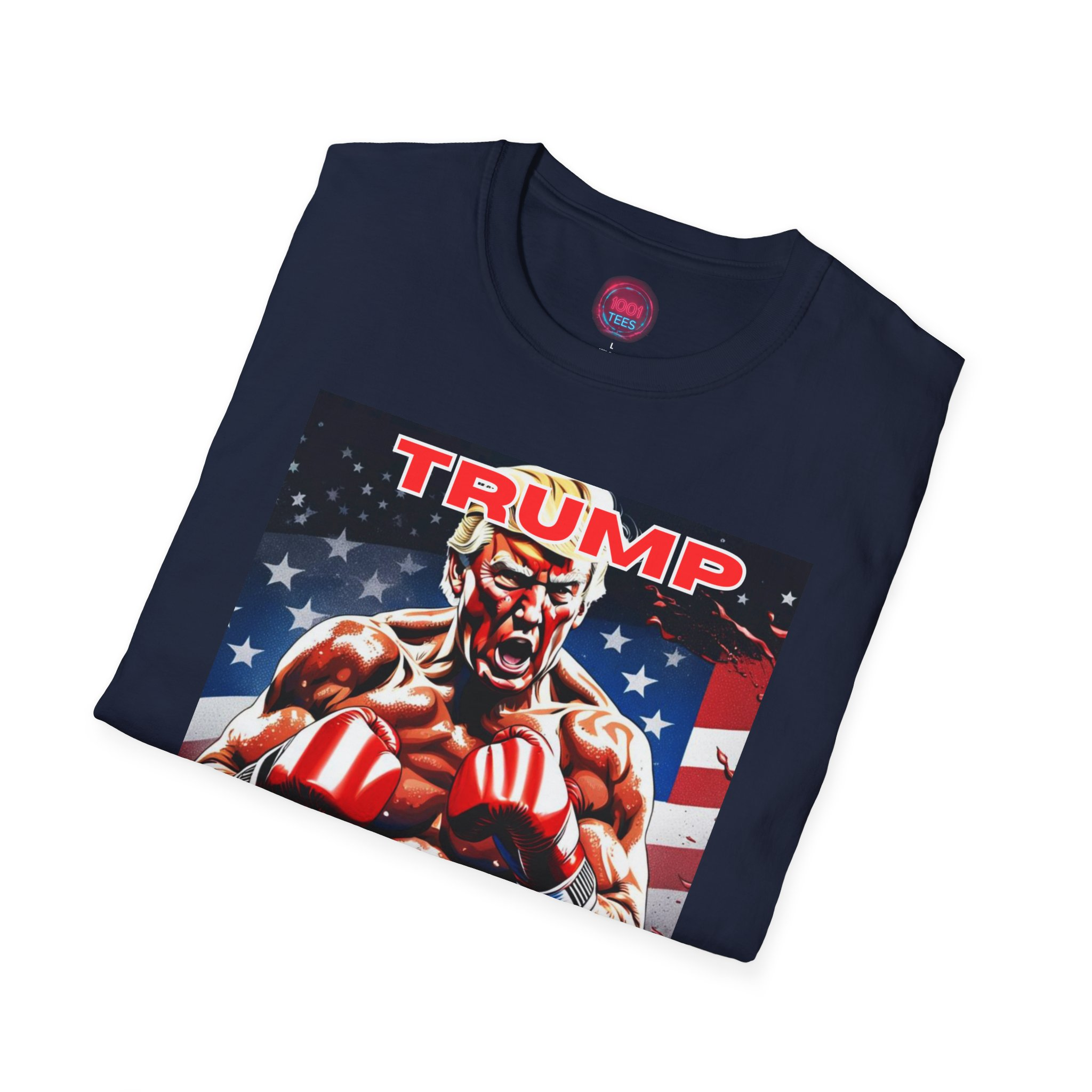 Patriotic Unisex Softstyle T-Shirt - "Trump: Fighting for America" - Image 12