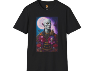 Mystical Floral Vampire Design Unisex Softstyle T-Shirt - Enchanted Vibes for Everyday Magic