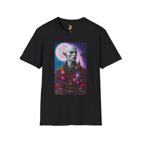Mystical Floral Vampire Design Unisex Softstyle T-Shirt - Enchanted Vibes for Everyday Magic