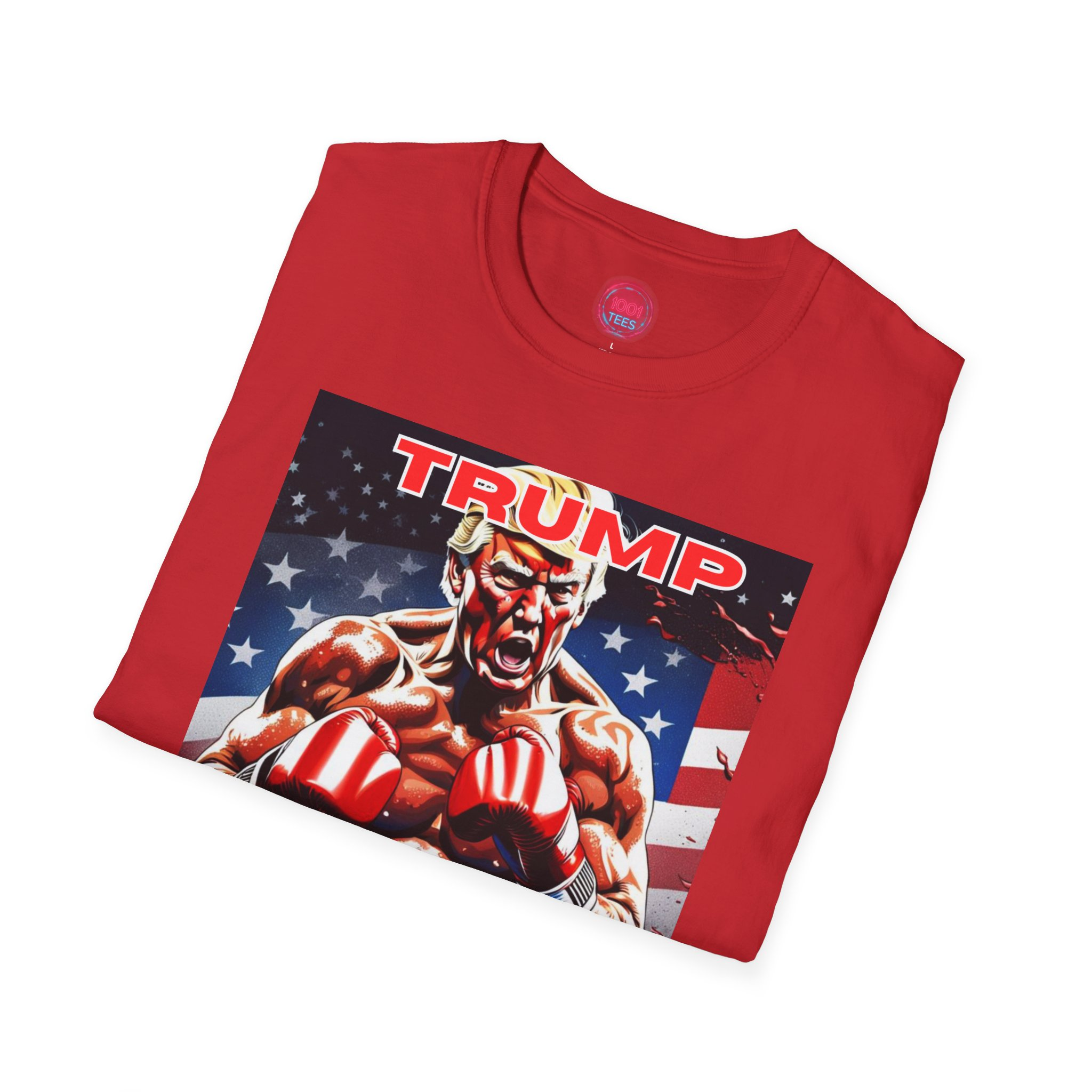 Patriotic Unisex Softstyle T-Shirt - "Trump: Fighting for America" - Image 16