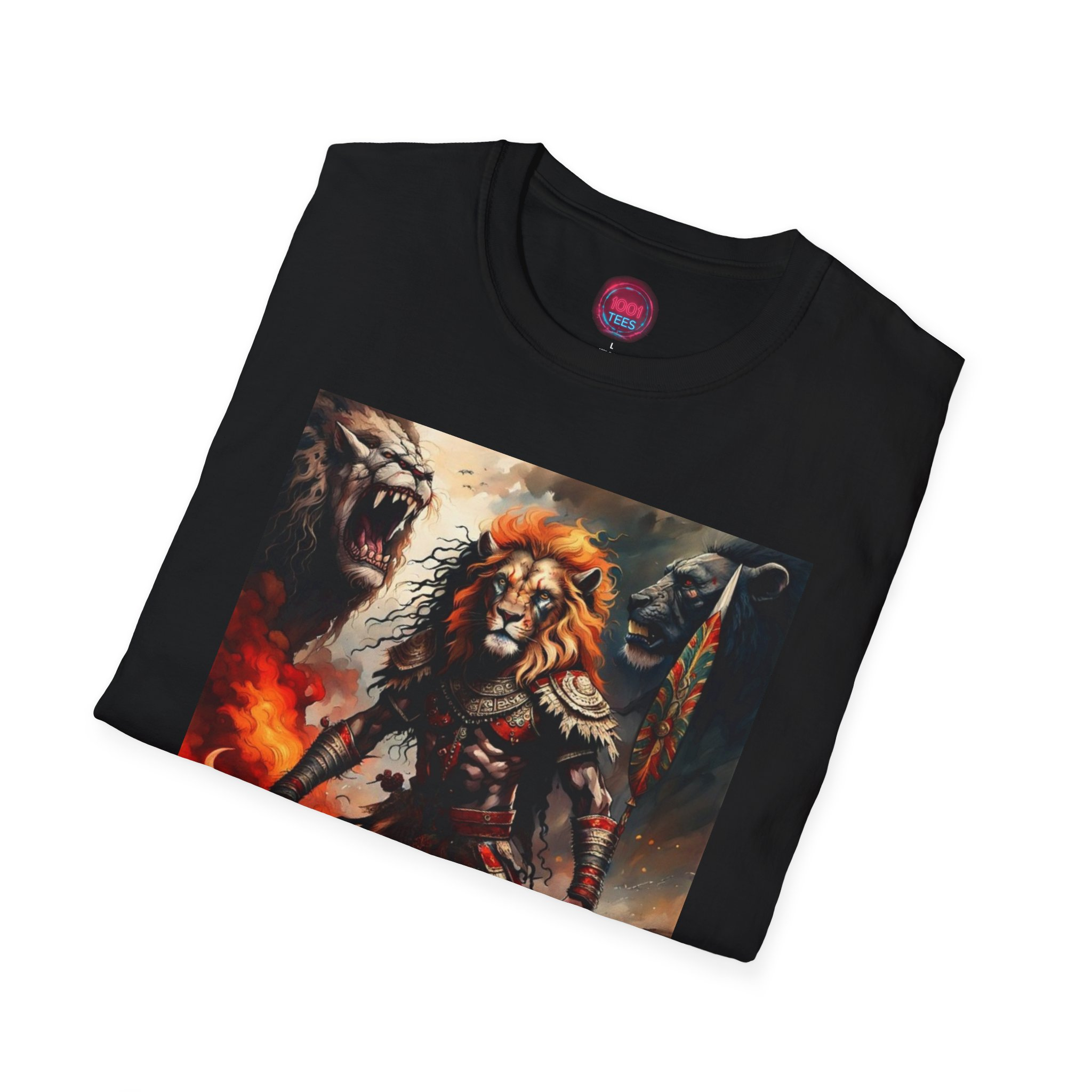 Epic Lion Warrior Graphic T-Shirt - Unisex Adventure Shirt for Fans - Image 4