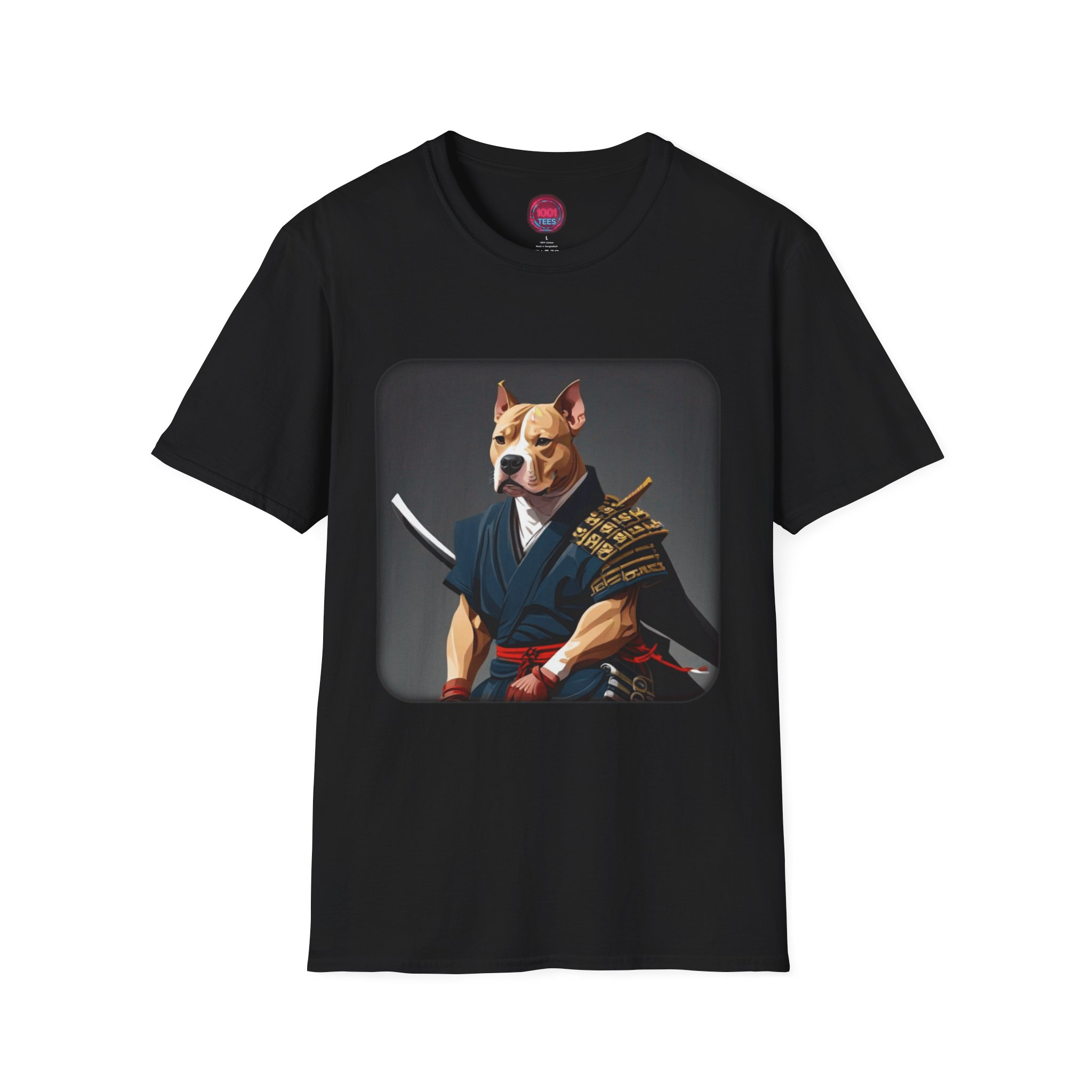 Samurai Dog Unisex Softstyle T-Shirt - Unique Graphic Tee for Pet Lovers