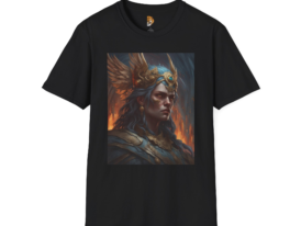 Epic Warrior Fantasy Art Design – Black Graphic Tee