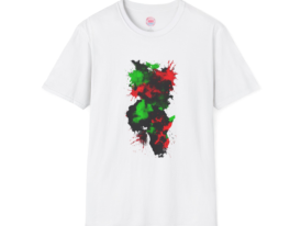 Artistic Africa Colorful Splash Design – Black Graphic Tee