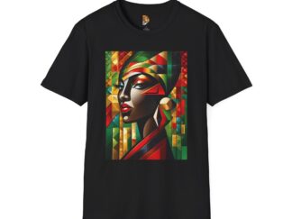 Stunning African Art Unisex Softstyle T-Shirt - Vibrant Abstract Portrait Design