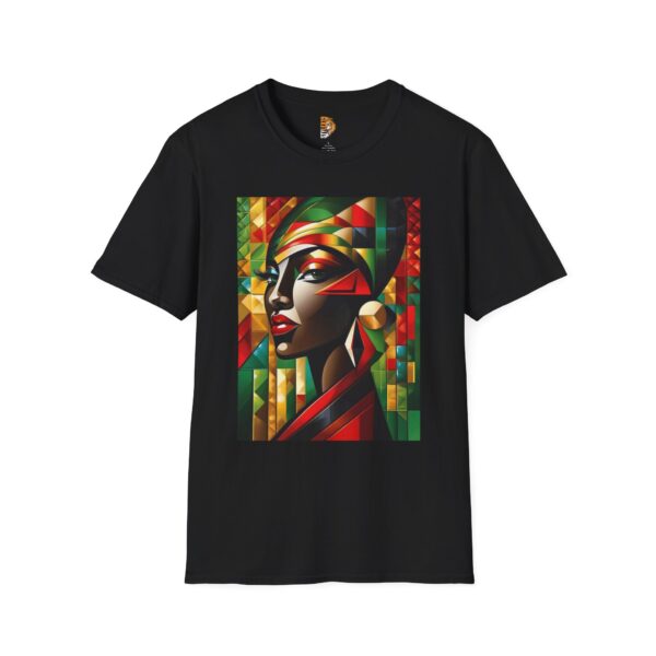 Stunning African Art Unisex Softstyle T-Shirt - Vibrant Abstract Portrait Design
