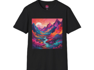 Vibrant Landscape Unisex Softstyle T-Shirt - Nature-Inspired Art Tee