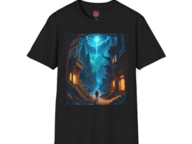 Mystical Cityscape – Black Graphic Tee