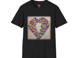 Colorful Heart Puzzle Unisex Softstyle T-Shirt - Perfect for Gifts and Celebrations
