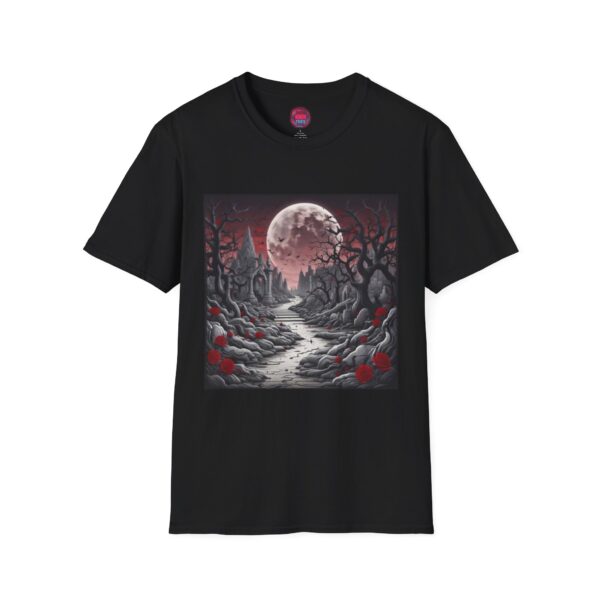 Mystical Forest Unisex Softstyle T-Shirt - Moonlit Path Design