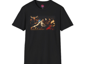 Dramatic with Bold Artwork – Black Graphic Tee