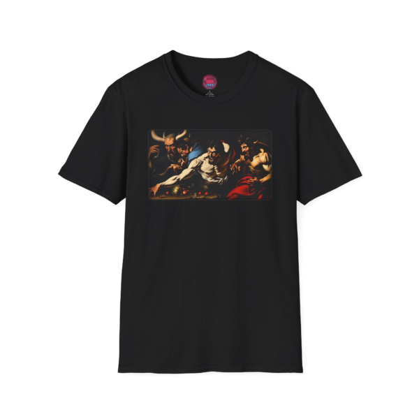 Dramatic Unisex Softstyle T-Shirt with Bold Artwork