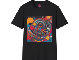 Artistic Colorful Abstract Design – Black Graphic Tee