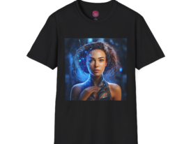 Cosmic Goddess Ethereal Design for Visionaries – Black Graphic Tee