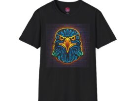 Neon Eagle Graphic T-Shirt - Bold Tee – Black Graphic Tee