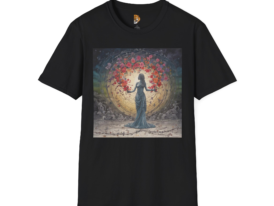 Mystical Floral Artistic Nature Design – Black Graphic Tee