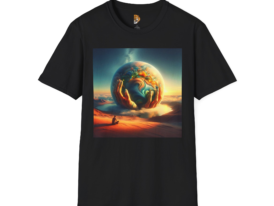 Cosmic Embrace Inspirational Art Tee – Black Graphic Tee