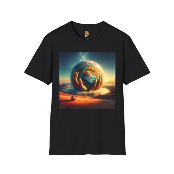 Cosmic Embrace Unisex Softstyle T-Shirt | Inspirational Art Tee