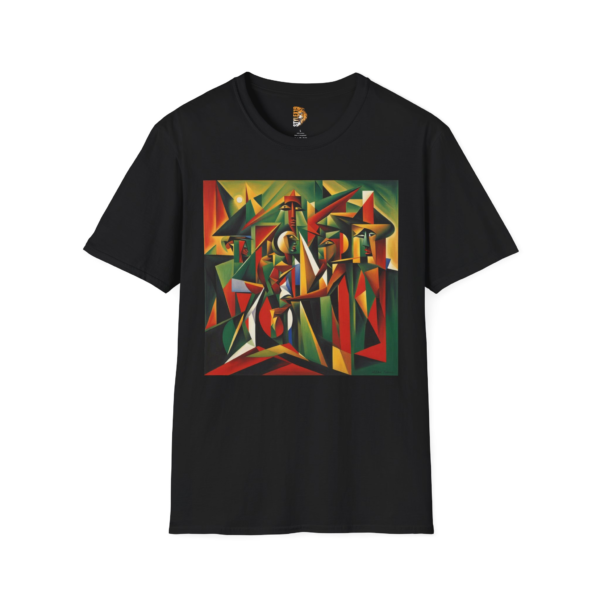 Abstract Art Unisex Softstyle T-Shirt - Colorful Geometric Design
