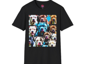 Colorful Dog Portrait – Black Graphic Tee