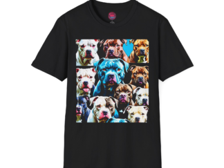 Colorful Dog Portrait Unisex Softstyle T-Shirt - Perfect for Dog Lovers