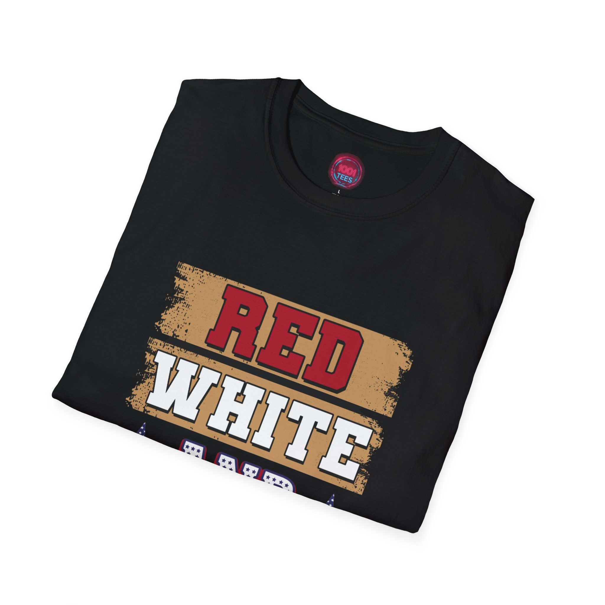 Red White and Blessed Unisex Softstyle T-Shirt - Image 8