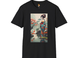 Serene Japanese Art – Black Graphic Tee