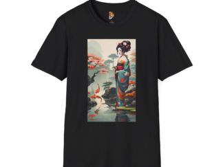Serene Japanese Art Unisex Softstyle T-Shirt - Perfect for Cultural Celebrations