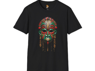 Cultural Heritage Graphic T-Shirt - Vibrant Tribal Mask Design