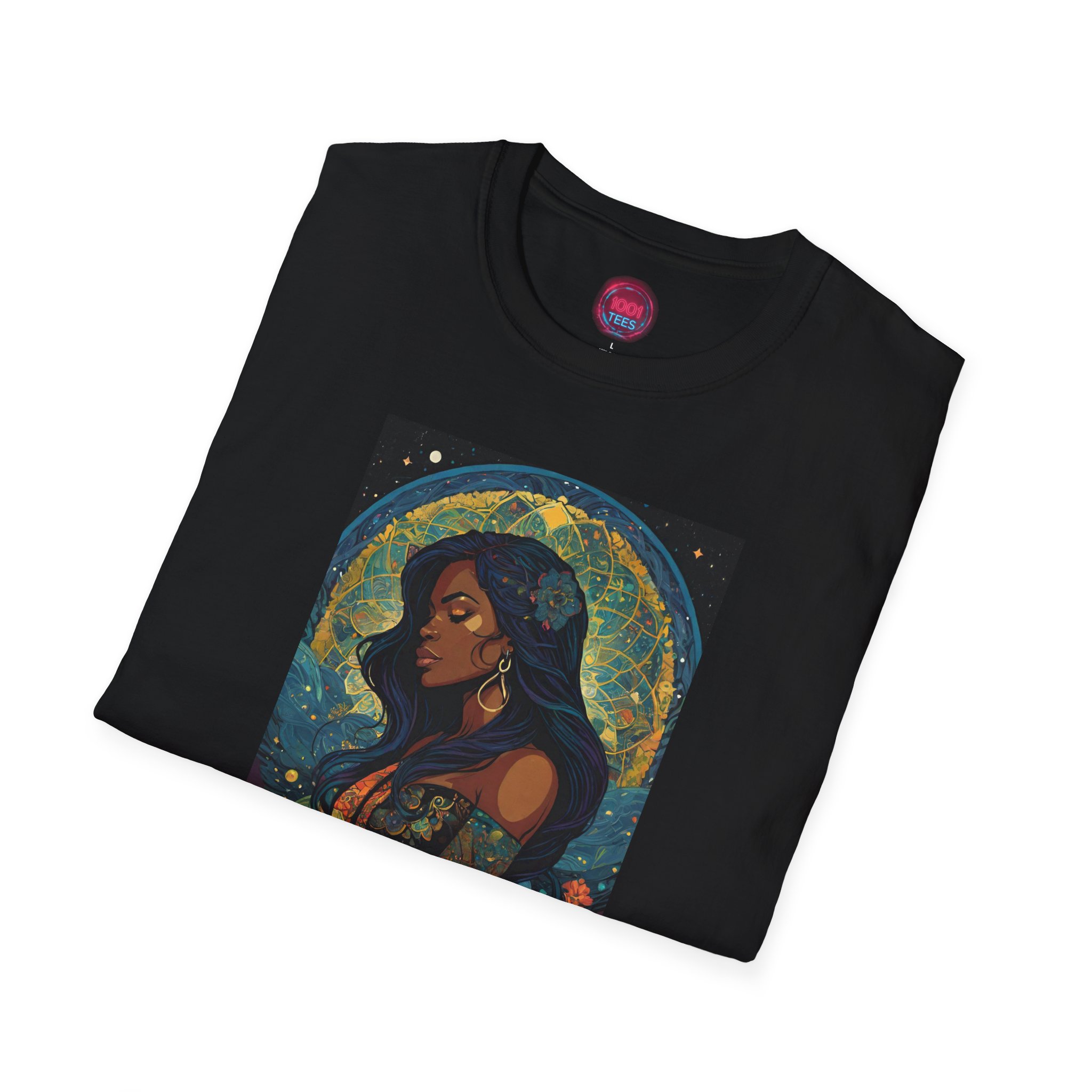 Mystical Woman Graphic T-Shirt - Unisex Softstyle Tee for Art Lovers - Image 4