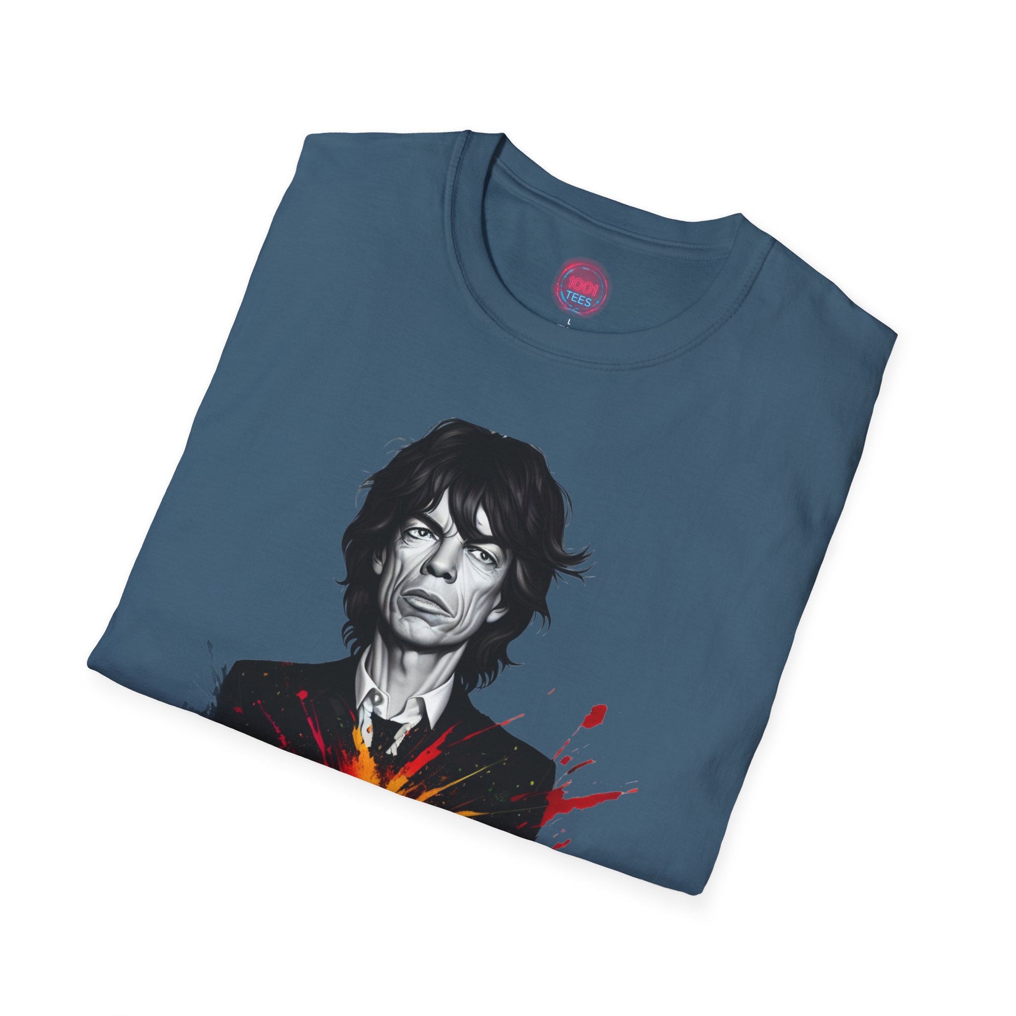 Rock Star Unisex Softstyle T-Shirt - Artistic Design with Color Splash - Image 16