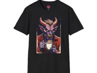 Funny Demon Coffee Lover Unisex Softstyle T-Shirt