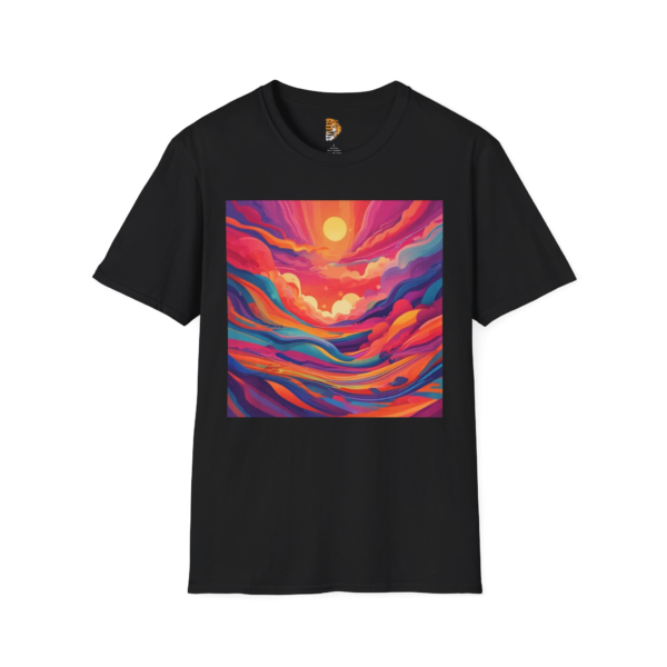 Vibrant Sunset Landscape Unisex T-Shirt | Colorful Artistic Tee for Nature Lovers