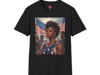 Empowerment Graphic Tee - Unisex Softstyle T-Shirt with American Flag Design