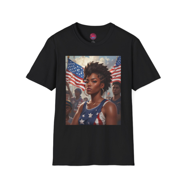 Empowerment Graphic Tee - Unisex Softstyle T-Shirt with American Flag Design