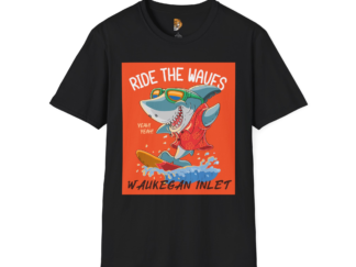 "Ride the Waves" Design Unisex Softstyle Surf T-Shirt -
