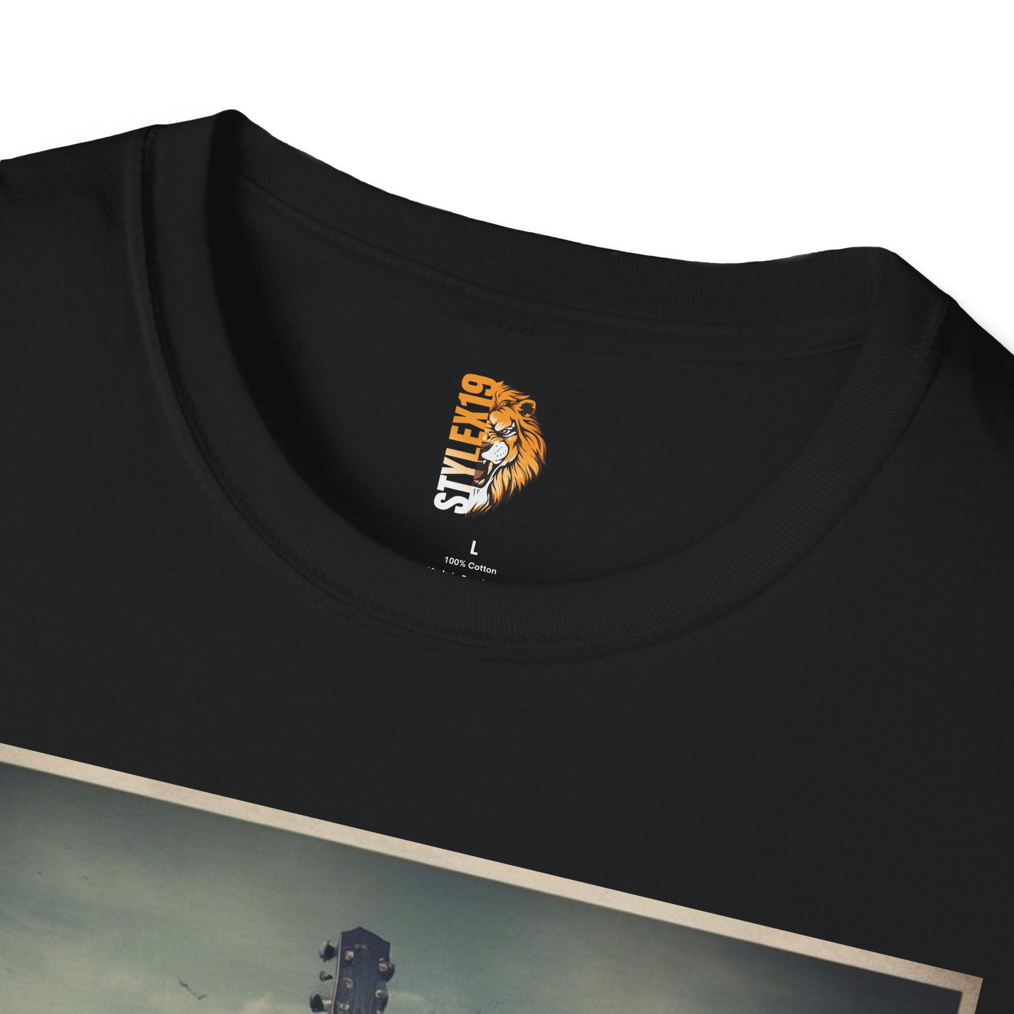 Ocean Waves Guitar Unisex Softstyle T-Shirt - Perfect for Music Lovers and Beach Days - Image 3