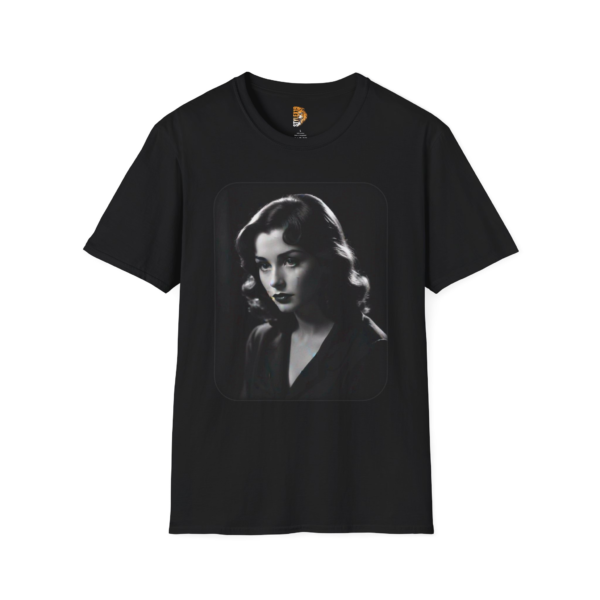 Vintage Noir Film Star Unisex Softstyle T-Shirt | Classic Black Graphic Tee