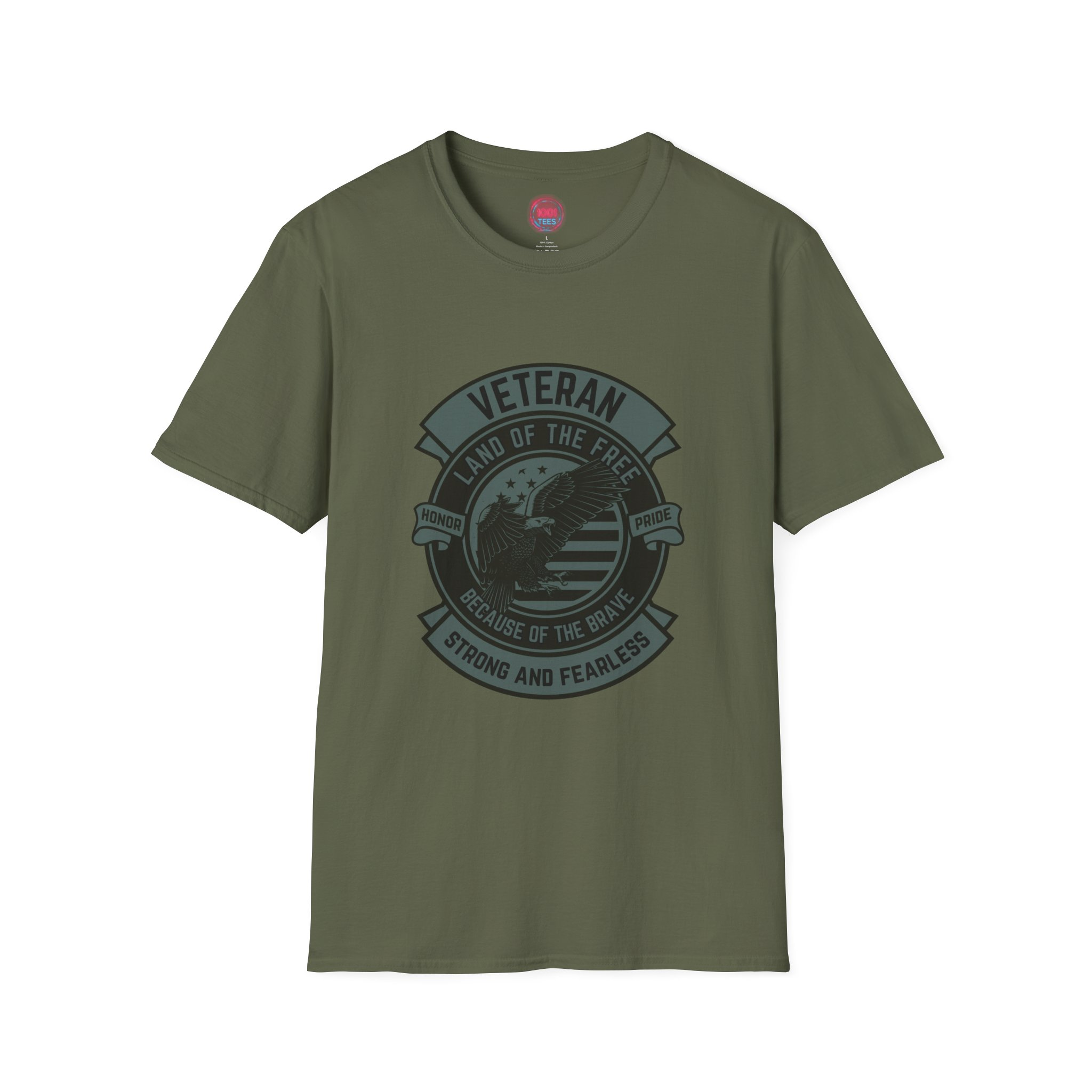 Veteran Pride Unisex Softstyle T-Shirt - Land of the Free - Strong and Fearless - Image 9