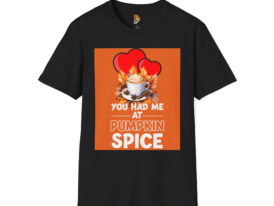 You Had Me at Pumpkin Spice Fall Coffee Lover Tee – Black Graphic Tee