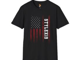 Patriotic Graphic T-Shirt - Style X19 America Flag Design – Black Graphic Tee