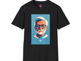 Vintage-Inspired with Iconic Portrait Design – Black Graphic Tee