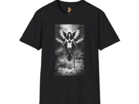 Black Angel Graphic T-Shirt - Tee for Goth and Fantasy Lovers – Black Graphic Tee