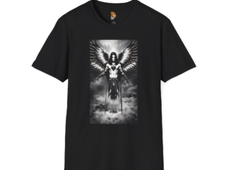 Black Angel Graphic T-Shirt - Unisex Softstyle Tee for Goth and Fantasy Lovers